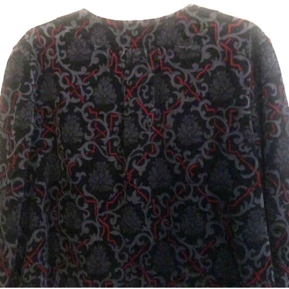 Charter Club Corduroy Jacket Womens 1X Black Red Dark Floral Velvety Button Up - Picture 8 of 15